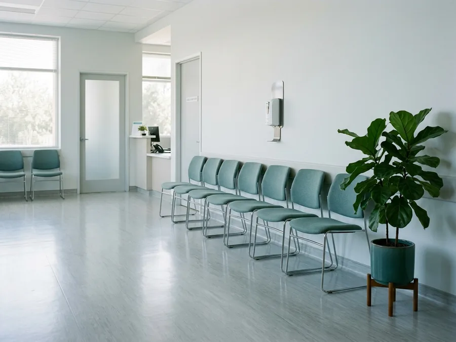 Praxisreinigung: gereinigtes Wartezimmer einer Arztpraxis